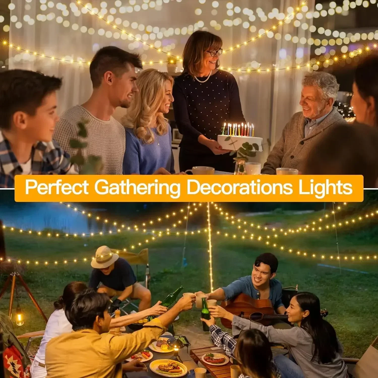 Enchanting LED Fairy String Lights - Waterproof Green Wire
