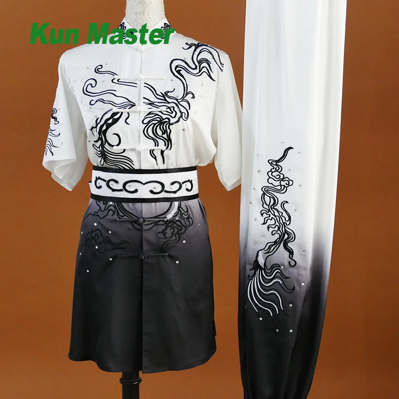 

Kung Fu Clothing Southern Fist Short Sleeve Long Fist Martial Arts Clothes Tai Chi Embroidered Dragon Competition Performance