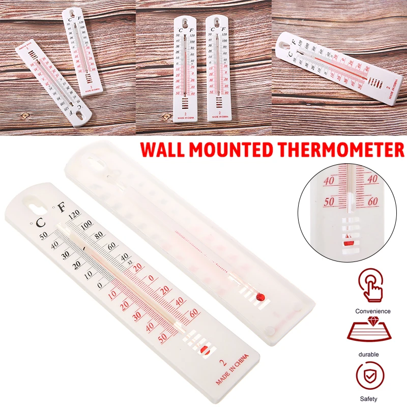 2PCS Wall Thermometer Indoor Outdoor Hanging Thermometer Garden Greenhouse Thermometers House