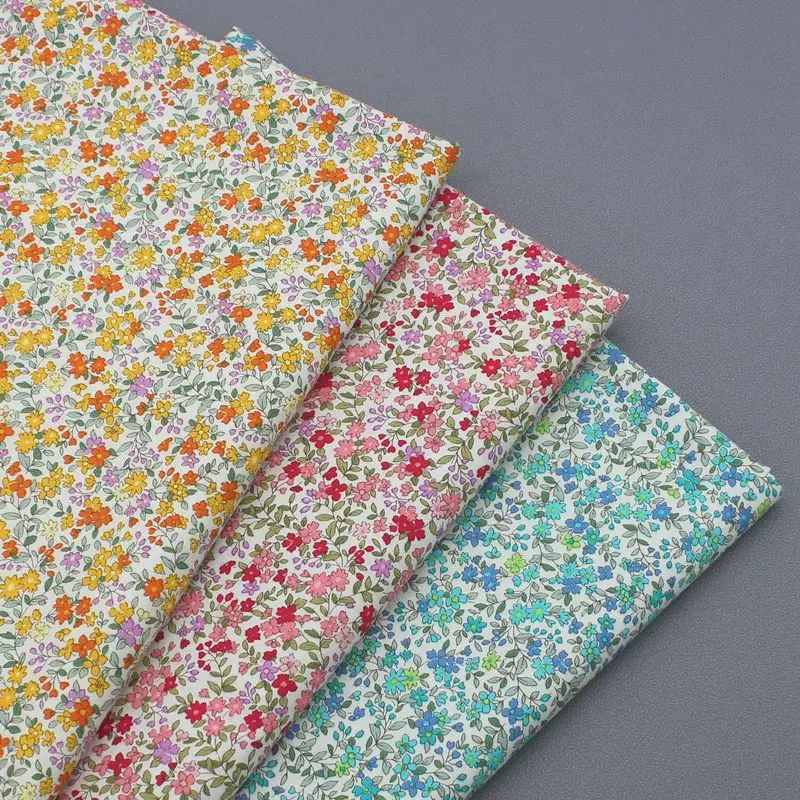 

100*145cm Summer Floral Cotton Clothing Fabric Poplin Pastoral Style Printed Fabric Handmade DIY Sewing Cloth Material