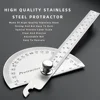 14cm 180 Degree Adjustable Protractor Multifunction Stainless Steel Roundhead Angle Ruler Mathematics Measuring Tool 4