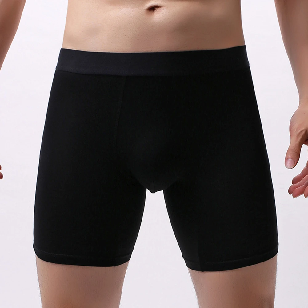 Men Modal Underwear Boxer Middle Waist Lenthen Briefs Super Soft Elasticity Trunks Swim Sport Bottom Panties Solid Lingerie