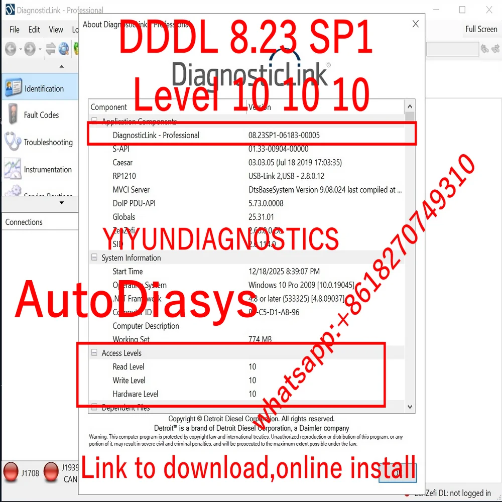 2026 Detroit Diesel Diagnostic Link DDDL 8.23 SP3 Professional Level 10+Troubleshooting 2026.03