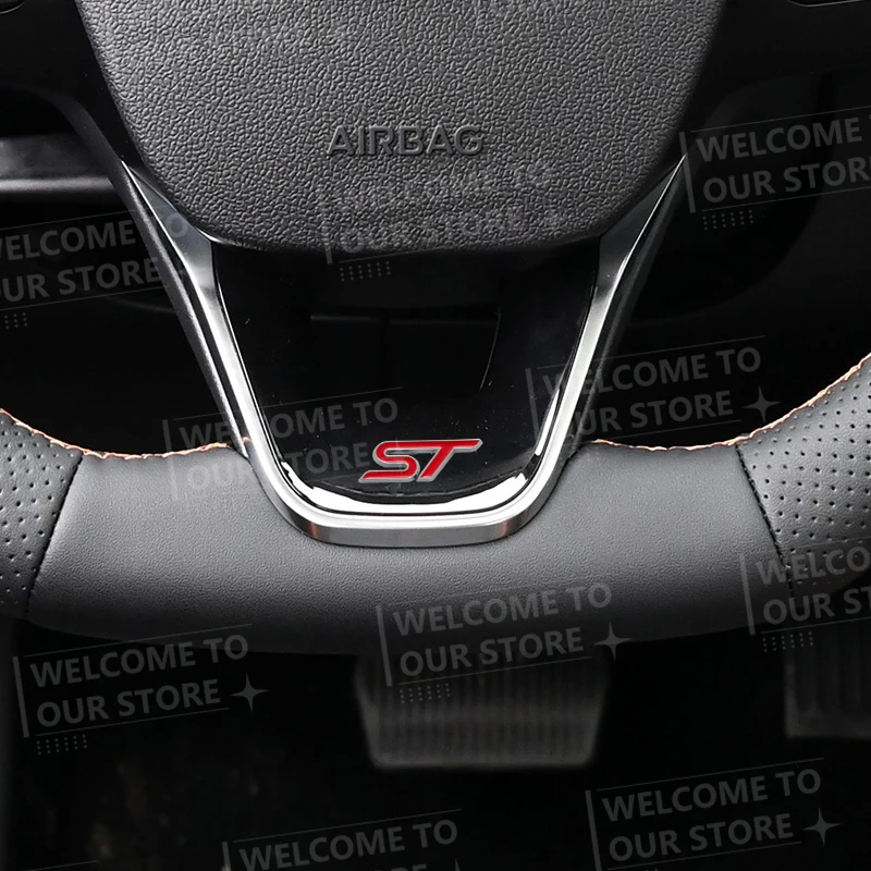3D metal ST car steering wheel badge sticker styling interior decoration for Ford ST Line Mondeo Fiesta Focus F-150 Ranger Puma