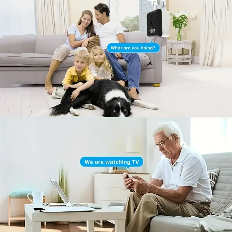 2.4G WiFi Smart Indoor/Outdoor Security Camera for Home,Baby/Elder/Pet Camera With Phone App,Color Night Vision 2-Way Audio 6