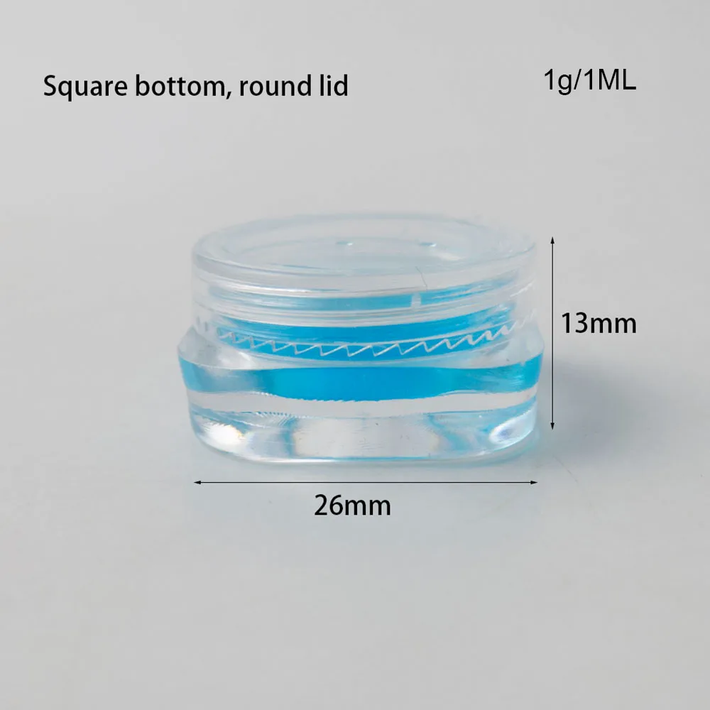 100 X 1g Mini Refillable Bottles Travel Face Cream Jar Small Cosmetic Container Plastic Container Empty Sample Makeup Pot cosmetic sample container