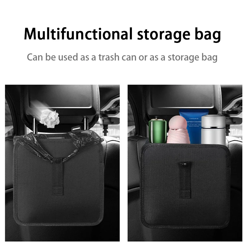 Car Trash Can Car Trash Bag BLALION Large Capacity 6.5L Waterproof Foldable Car Trash Can with Adjustable Strap Hanging Portable Dustbin
