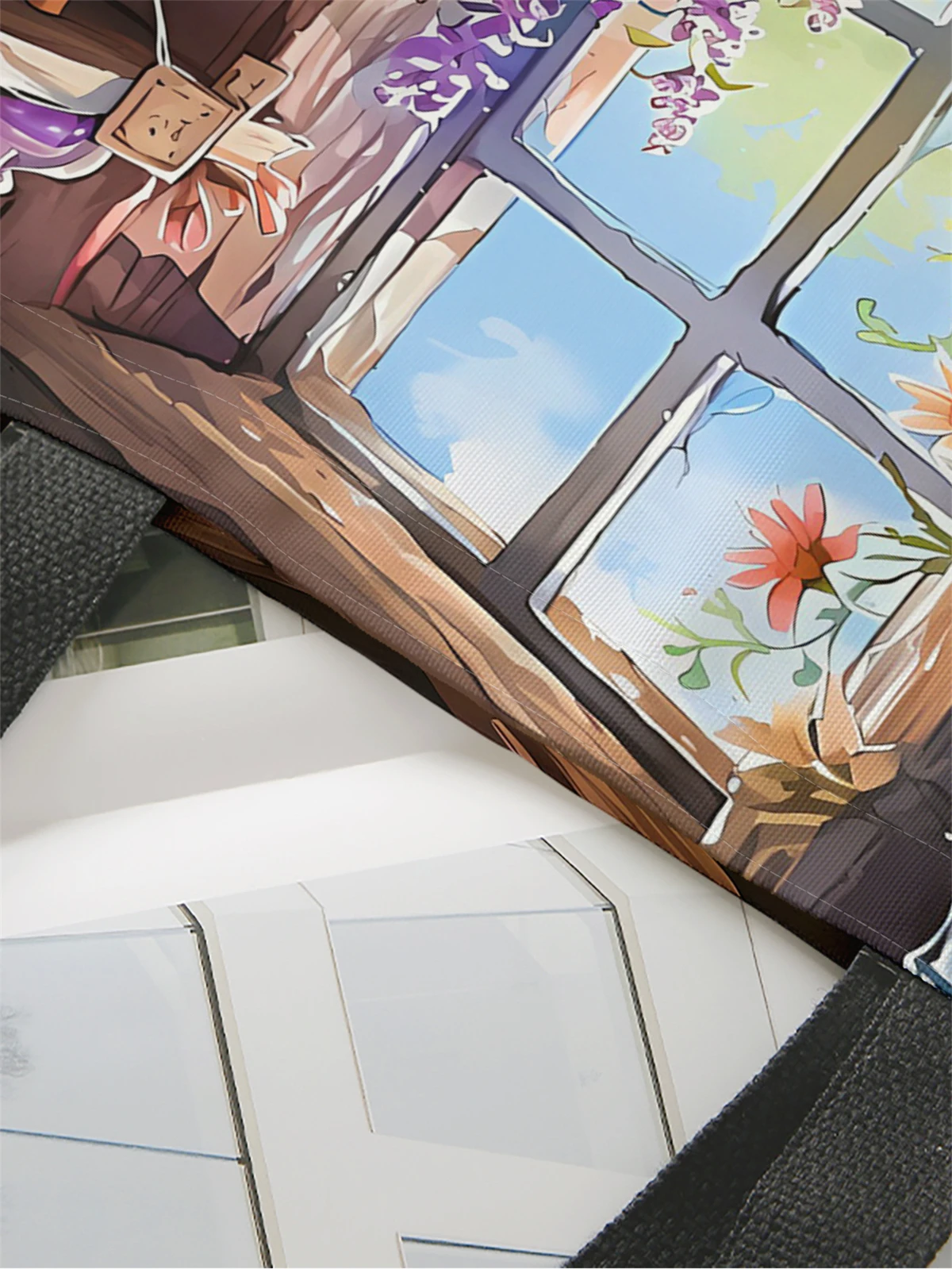 1pc,retro checkered handbag, reusable fashionable handbag, multifunctional handbag, printed canvas shopping bag