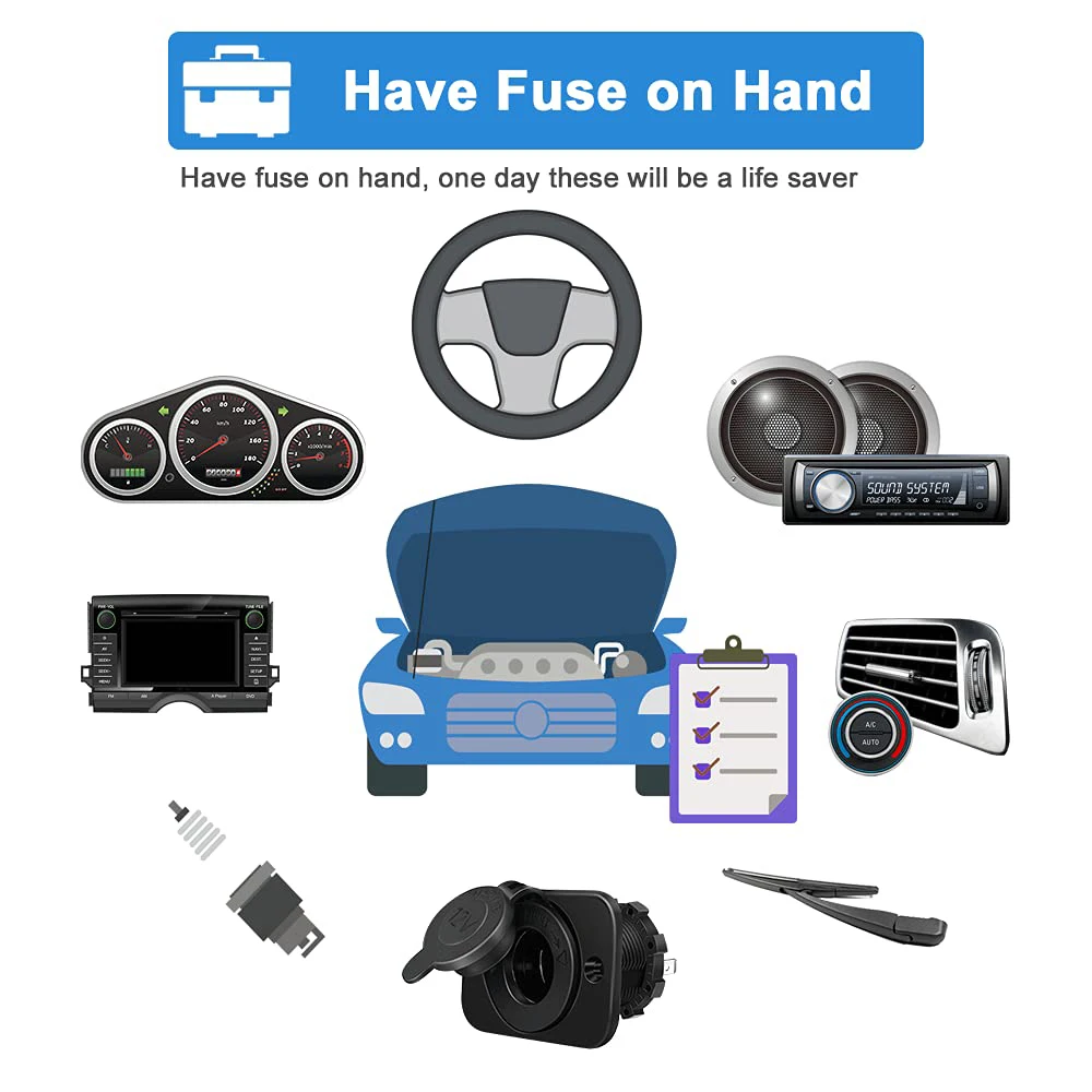 Micro2 auto fuse-105 ATR blade fuse kit product combination 5A 7.5A 10A 15A 20A 25A 30A used for replacement of cars ships car fuses kit,circuit adapters and fuse set,glass fuse kit,marine fuse block