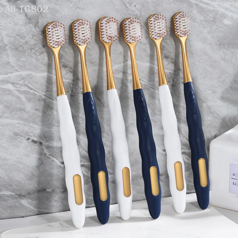 6Pcs 와이드 헤드 소프트 롱 헤드 성인용 큰 헤드 칫솔 편안한 치아 슈퍼 소프..