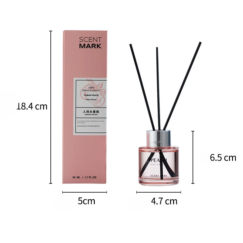 Luxurious 50ML Reed Diffuser with Essential Oils – Lavender, Rose, and Jasmine Fragrance for Hotel and Home Aromatherapy