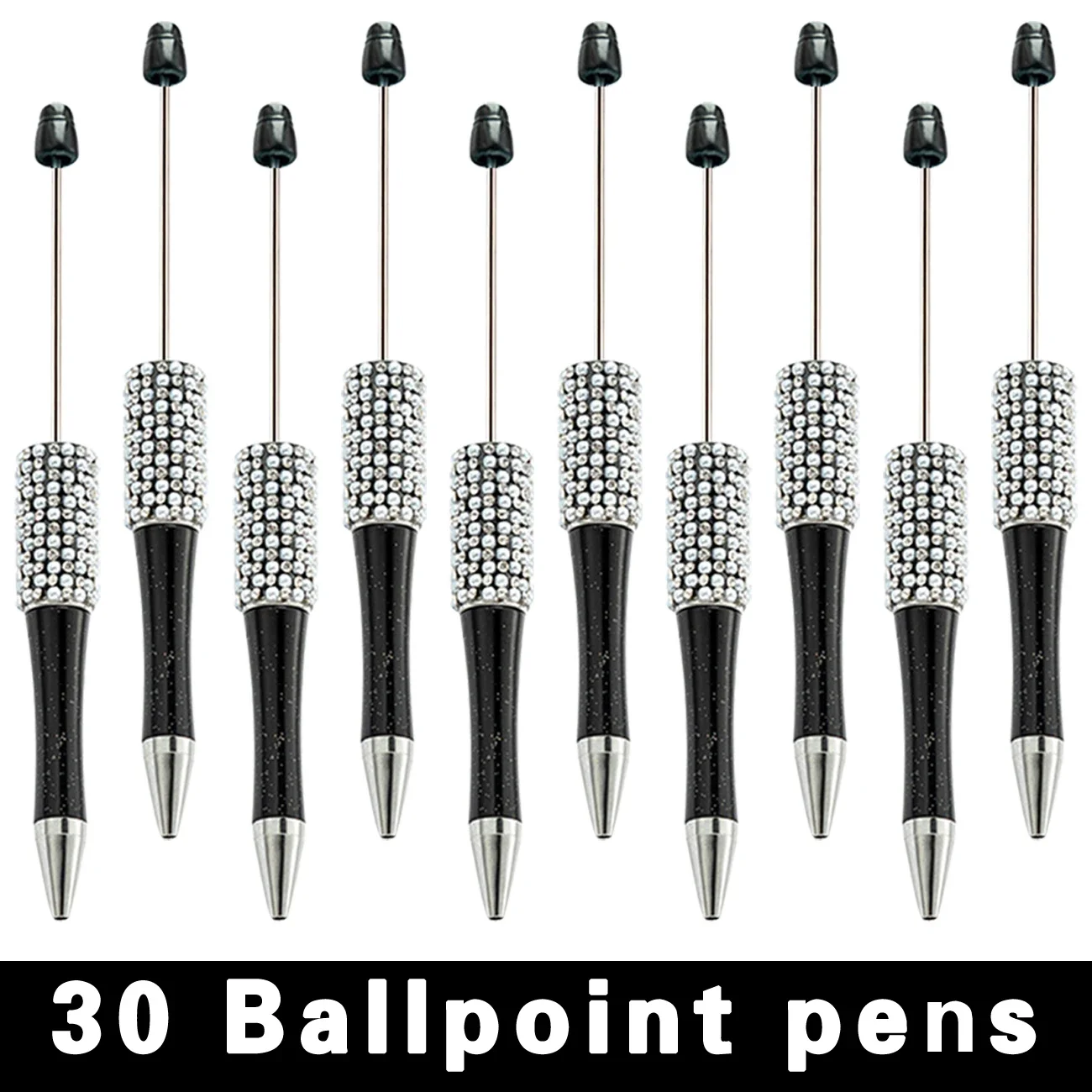 

Набор ручек, Рекламные шариковые стикеры ручной работы «сделай сам», 30 шт., креативные черные ручки с бусинами, подарок с бриллиантами