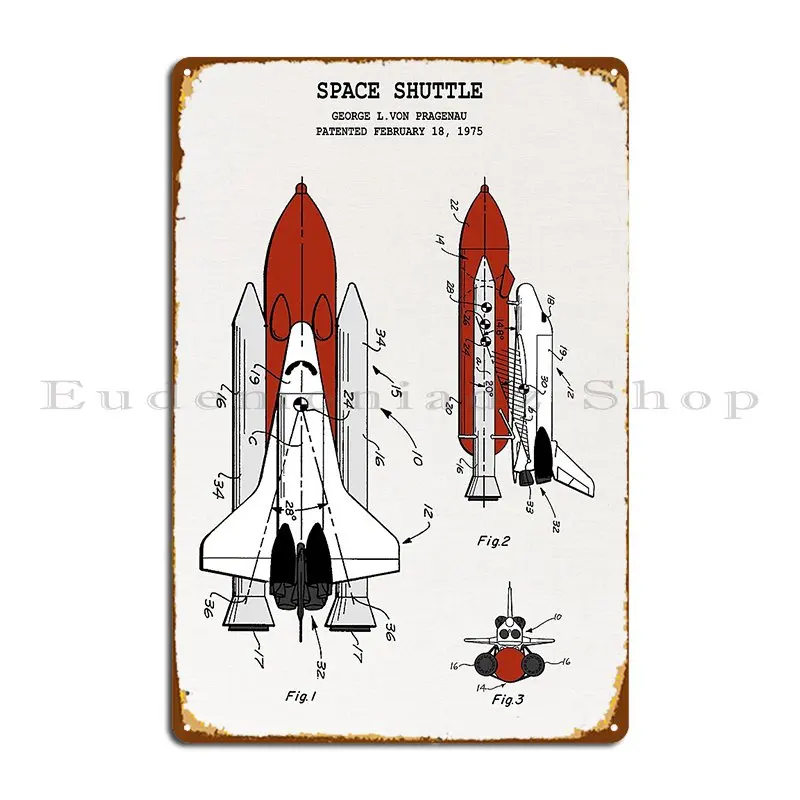 Space Shuttle Metal Sign Garage Design Pub Home Club Tin Sign Poster