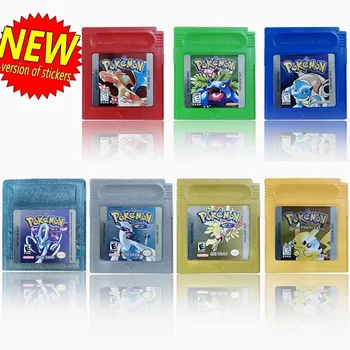 Pokemon 16 Bit Video Game Console Cartridge GBC Game Card Pokemon Series Blue Crystal Gold Green Red Silver Yellow USA Version 1