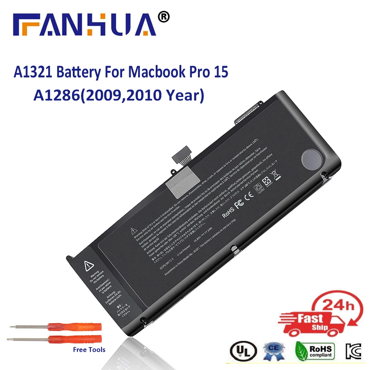 

New A1321 Laptop Battery For Apple MacBook Pro 15" A1286 2009 2010 020-6380-A MC118LL/A MC372 MC371 MB985 MB986LL/A Battery