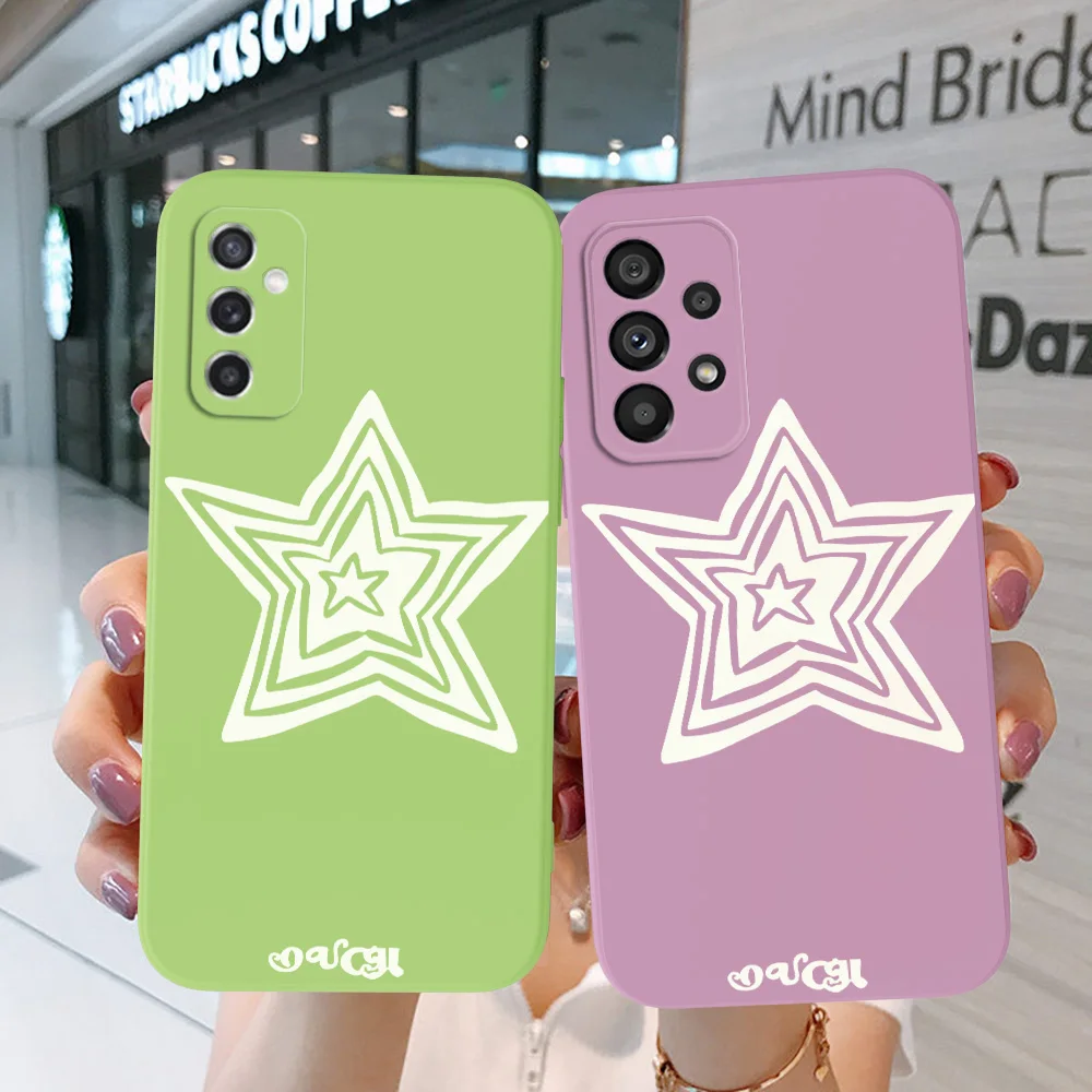 Custodia Per Samsung Galaxy S23 S22 Plus Ultra S23 5G Cover Per Telefono Soft Silicon Star White