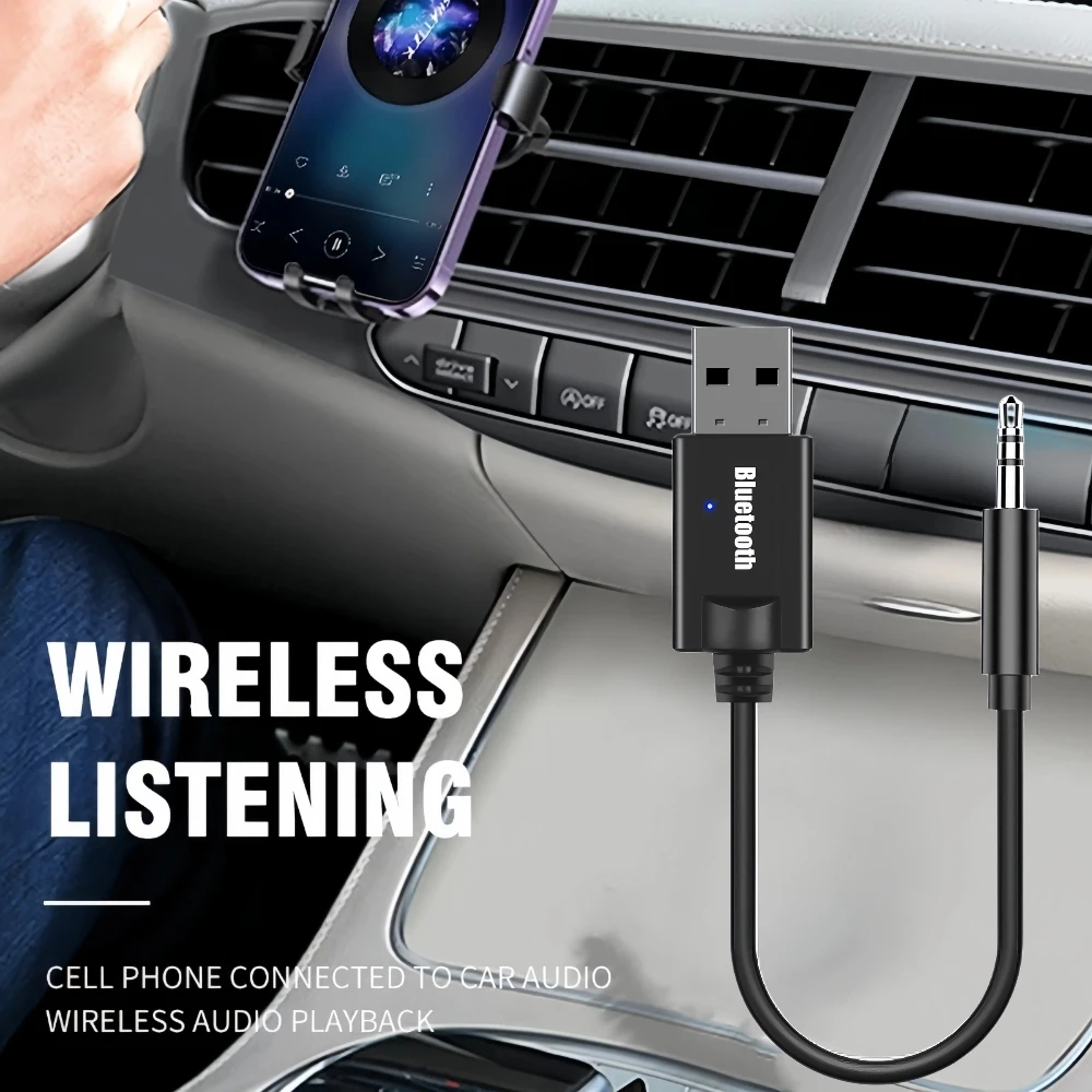 Bluetooth 5.0 Audio Receiver Car Kit 3.5MM 3.5 Jack AUX USB Dongle Wireless Adapter For Car Speaker Amplifier bluetooth adapter bluetooth audio receiver bluetooth transceiver adapter audio adapter bluetooth aux adaptor