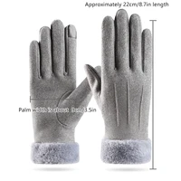 Thickened Touch Screen Suede Gloves Women Autumn Winter Outdoor Fashion Full Finger Warm Skiing Cycing Hiking Sports Glove Lady - Image 6