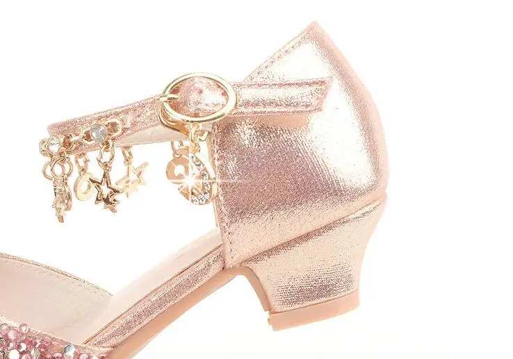 Summer Kids Princess Sandals Glitter Rhinestone Student Party