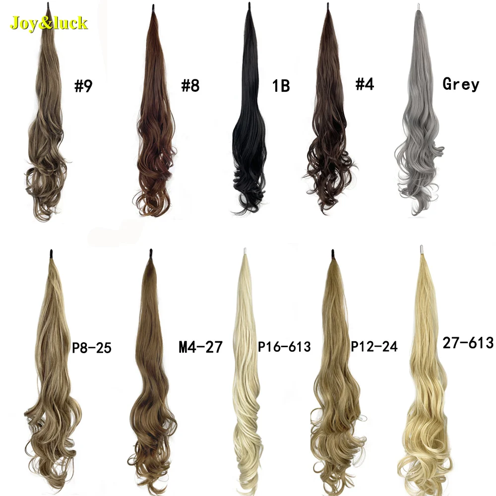 Synthetic Ponytail Hair Extensions Long 613 Blonde Natural Wave Flexible Wrap Around Women Daily Use Fake Horsetail Hairpieces