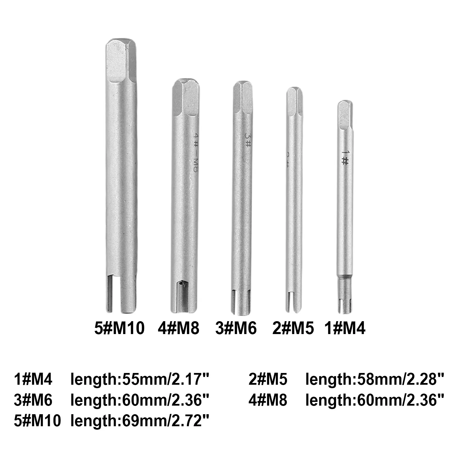 5PCS M4-M10 Broken Tap Extractor Screw Tap Extractor Alloy Steel Square Head 3 Claw Guide Easy Wire Screw Remover Tool Drill Bit 5pcs 3 claw broken tap extractor m5 m6 m8 m10 model metric teeth square head alloy steel use w wrench tapper electric tool