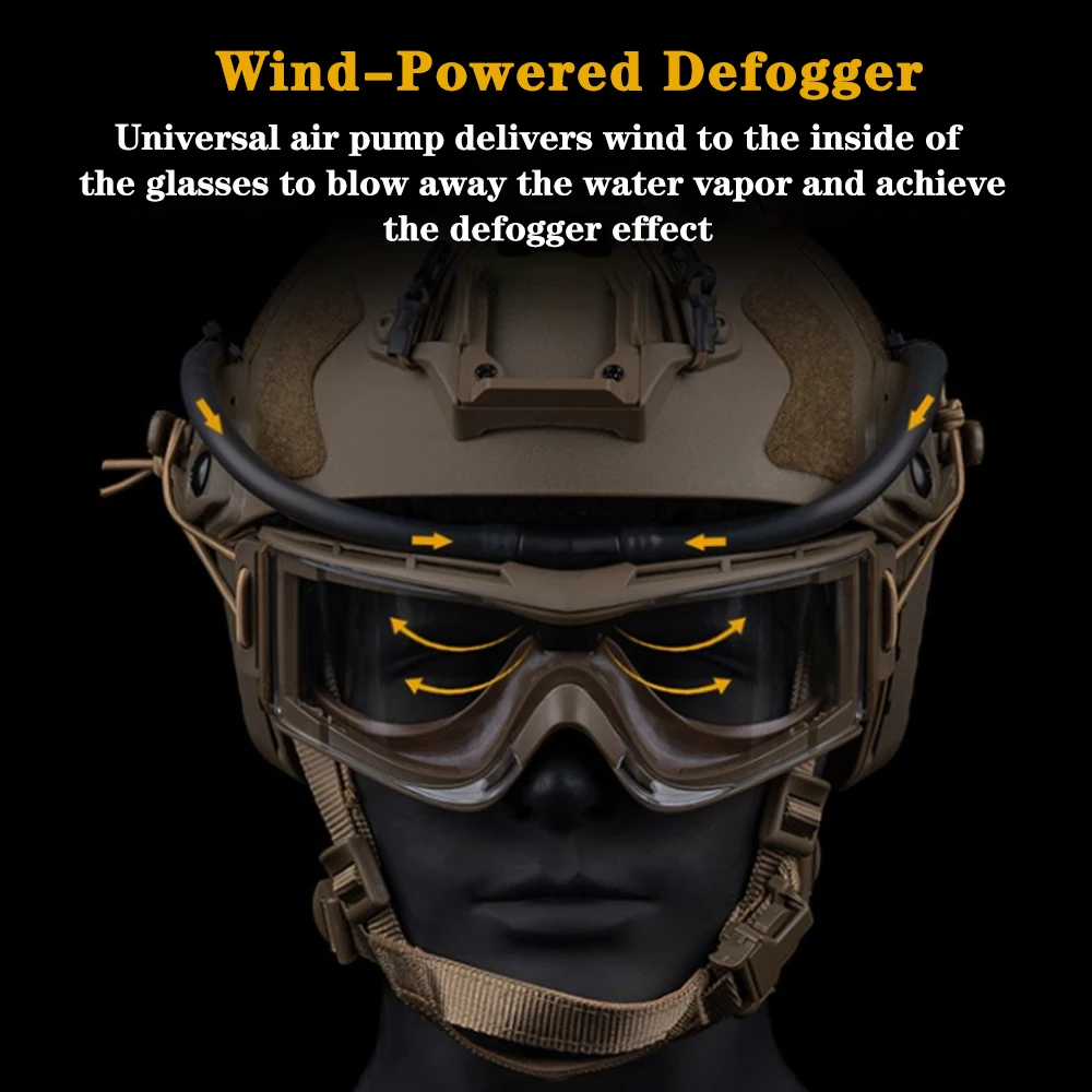  slider image of Tactical Goggles Fan Defogger
