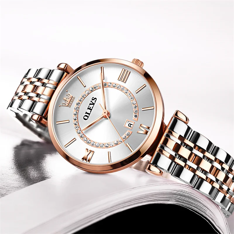 New OLEVS High Quality Watch Women Diamond Fashion Steel Bracelet Waterproof Quartz WristWatches Ladies Watch reloj para mujer