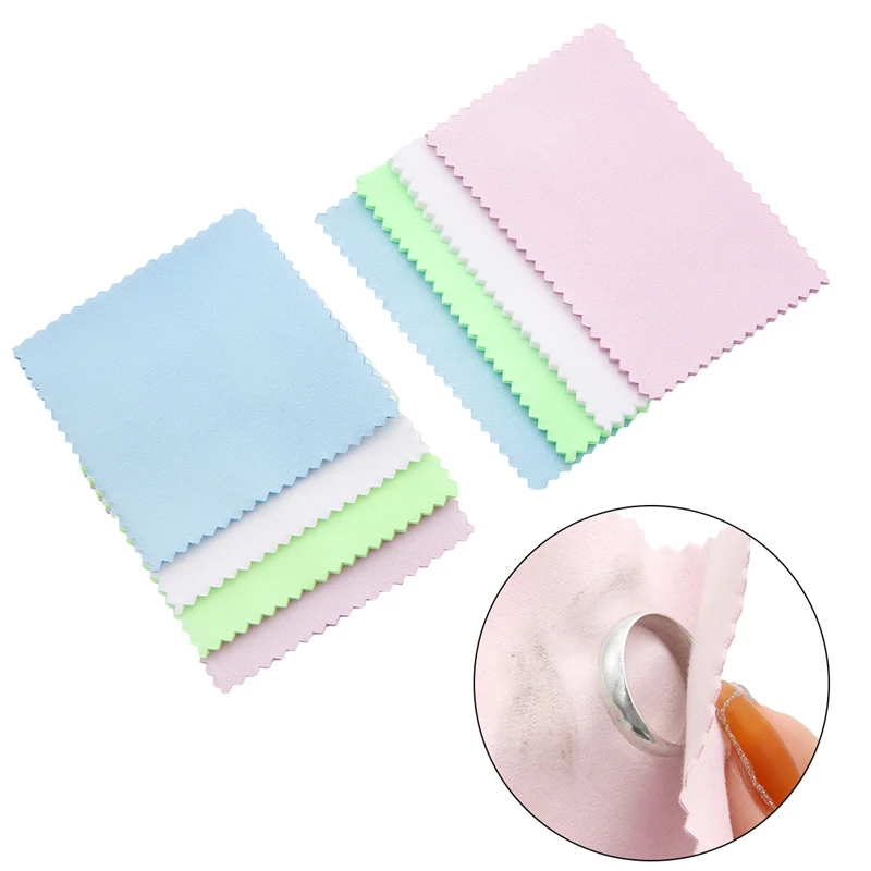 50/40/30/20/10pc Jewelry Cleaning Glasses Fabric Pink Polishing