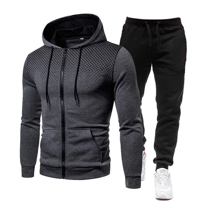 Men'S 2023 New 3d Printed Zipper Hooded Sweatshirt Suit Casual Outdoor Fleece Jogging Fitness Sports Suit Fashion Street Suit