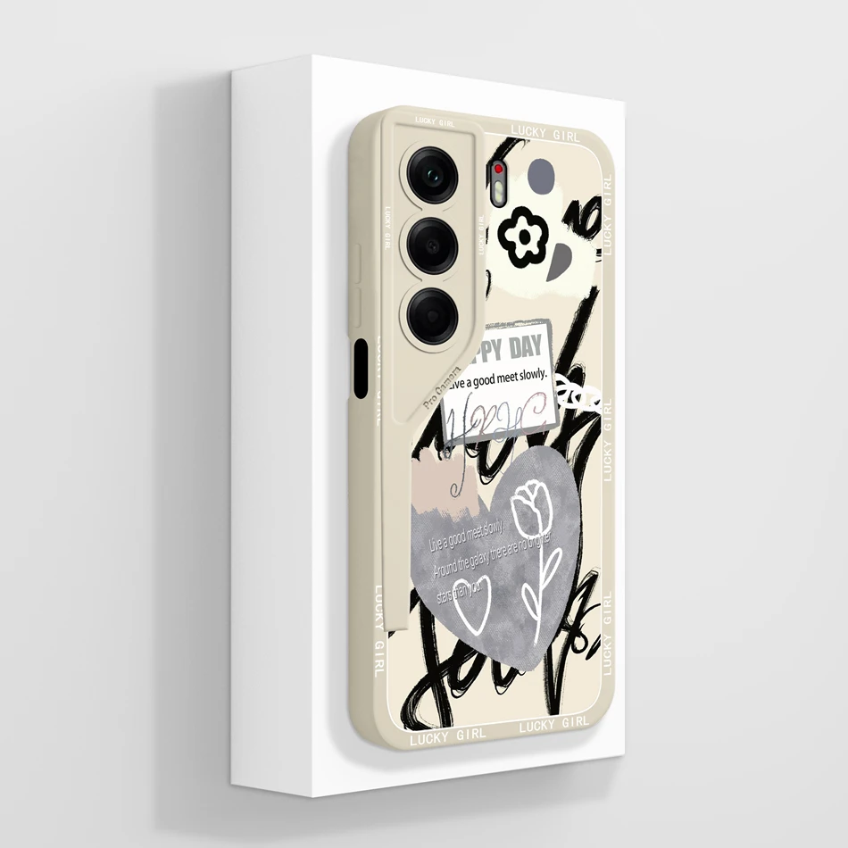 Artistic Style Full Coverage Soft Liquid Silicone Phone Case Protector