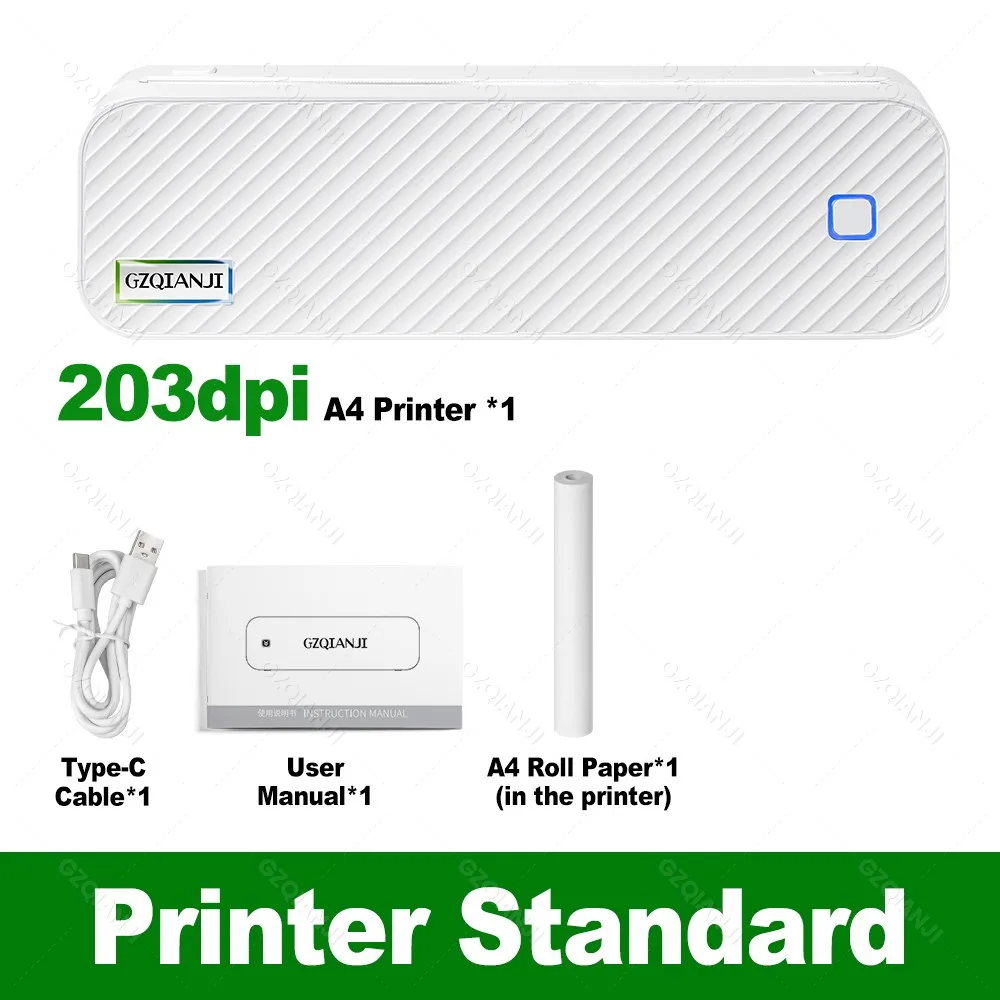 طابعة حرارية محمولة صغيرة الحجم بحجم A4، لا تتطلب...