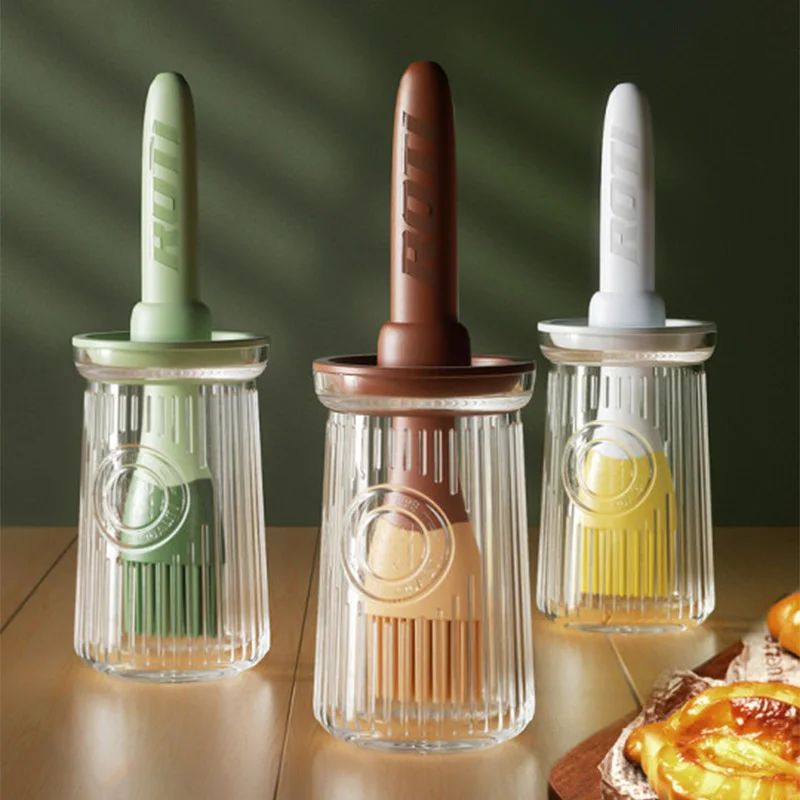 

Kitchen Oil Brush Bottle Heat-resistant Kitchen Tool Oil Brush Bottle Set for Picnic Kitchen Accessories Porta Tempero