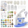 Button Maker Machine Installation-Free DIY Button Pin Maker Machine Badge Press Machine Blue Easy to use Great gift