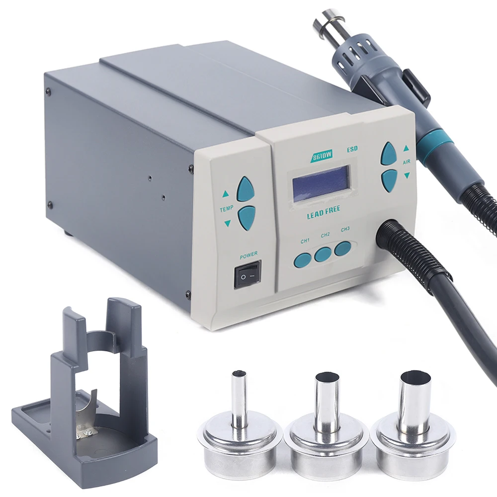 861DW Heat Gun Digital Display Station Hot Air Rework Station Soldering 1000W 110V 100℃~500℃ 2
