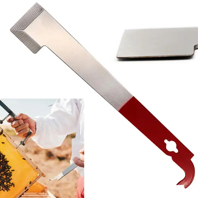 Rozsdamentes Acél Ívelt Farok Méhkapán Mézerejű Emelő Kaparó Méhész Eszköz