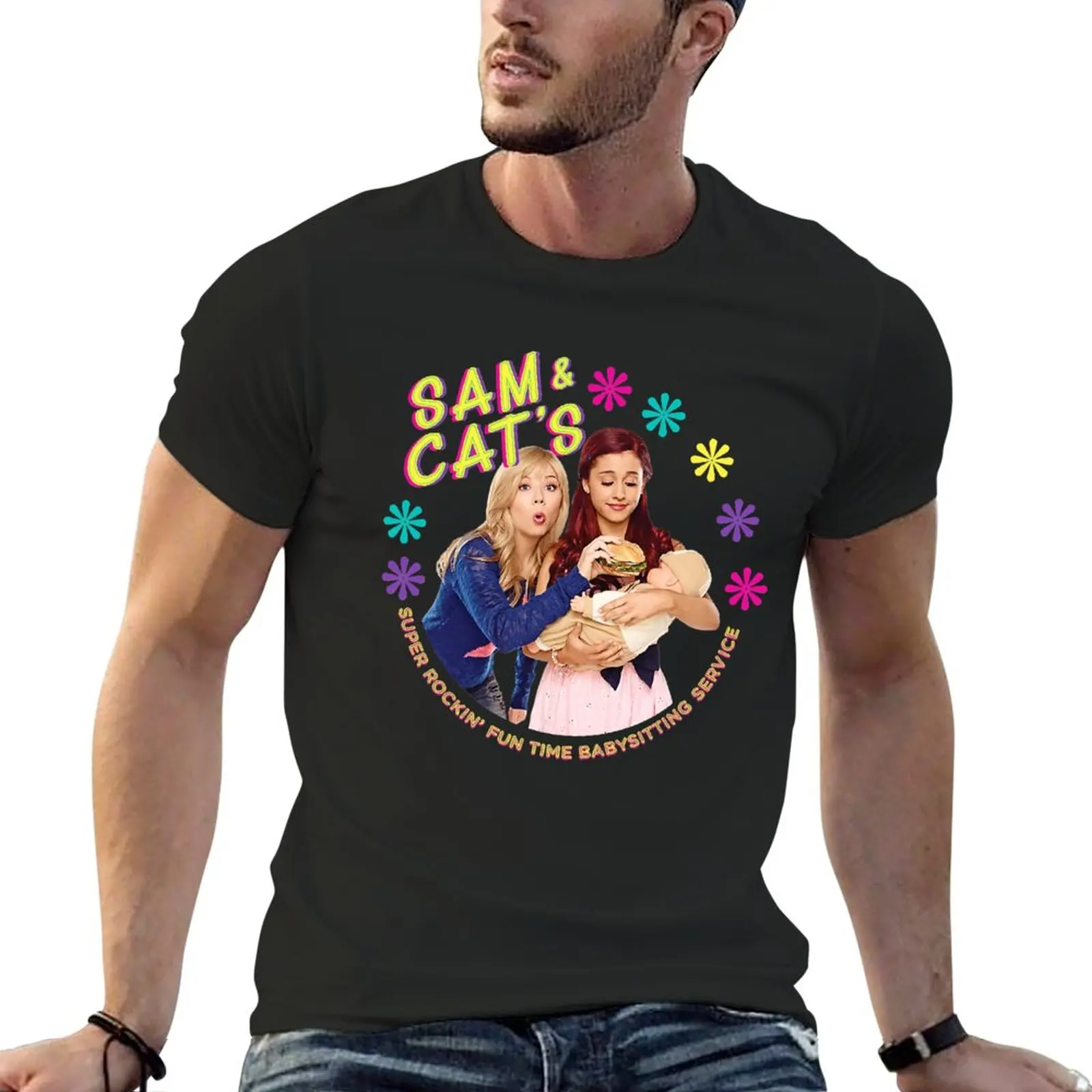 

Sam and Cat Babysitting Services T-Shirt aesthetic clothes for a boy boys whites shirts graphic tees slim fit t shirts for men