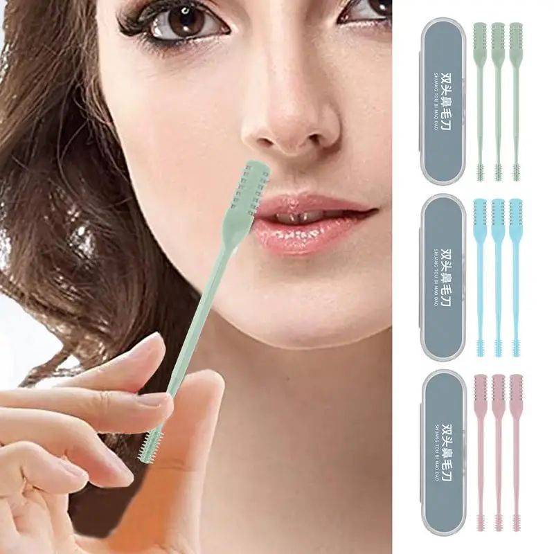 Nasal Hair Cutter 3X Stainless Steel Nasal Hair Trimmer Double-Sided Shaving Trimming Tool Portable Nose Scissors for Men