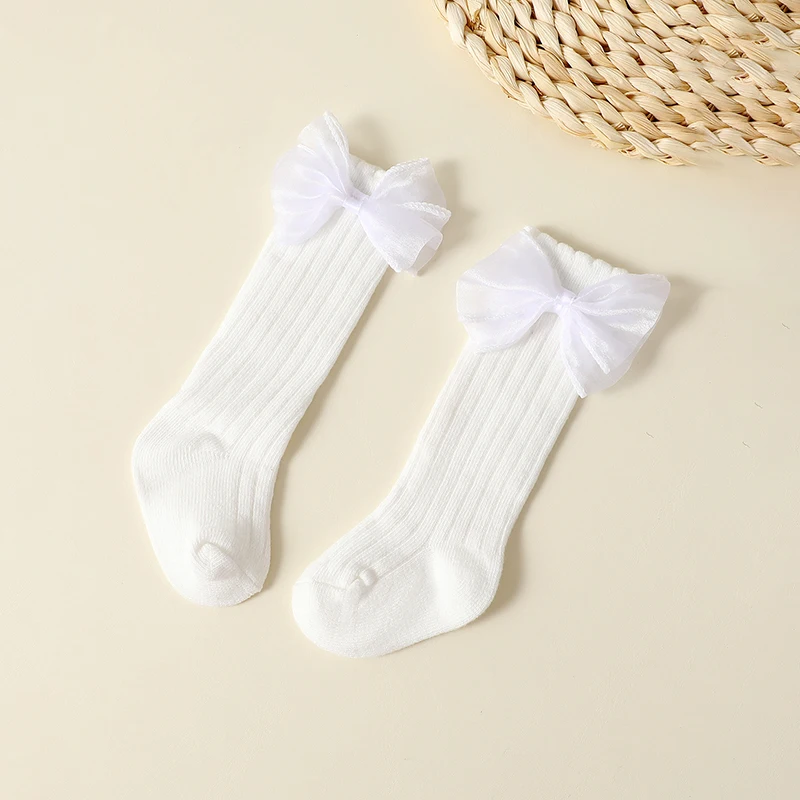 Autumn Baby Girls Mid Tube Socks Solid Color Infant Accessories