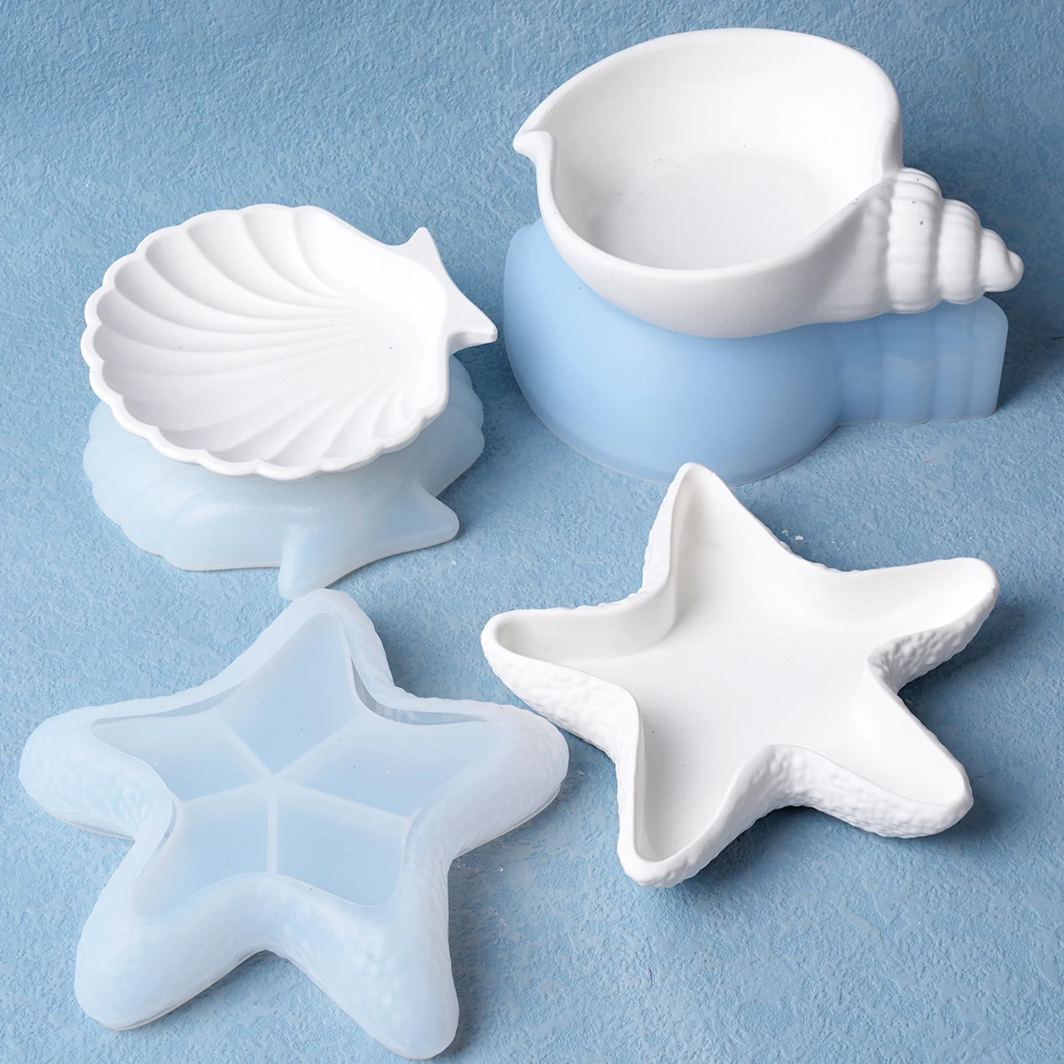 Conch Flowerpot Silicone Molds DIY Sea Shell Secented Candle Jar Mold Storage Box Concrete Gypsum Resin Mould Home Decor Craft