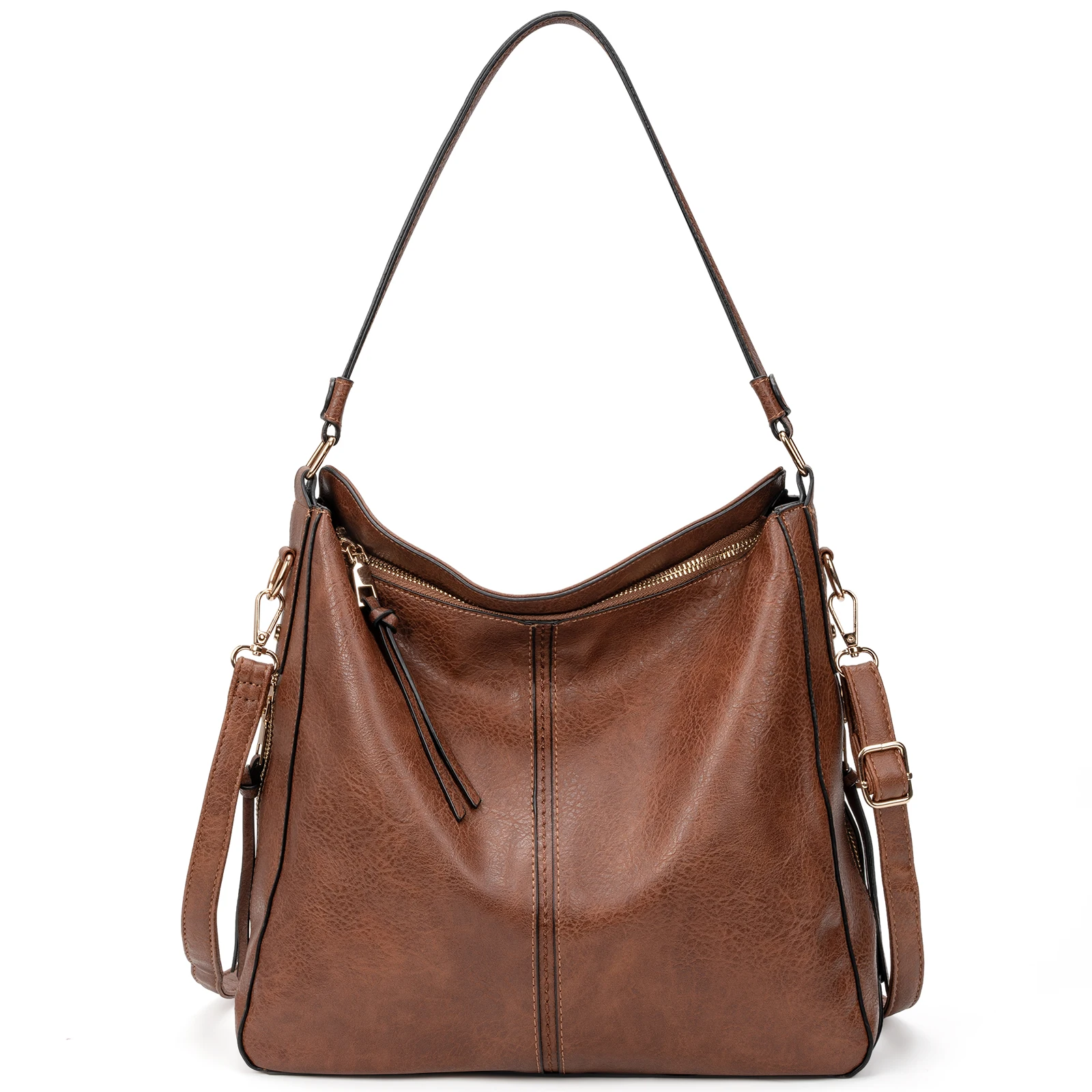 MOLSHINE Large Hobo Hangbag, Vegan Leather Chic Shoulder Totes Bags and Purses,Top Handle Crossbody Satchel for Women Girl Lady