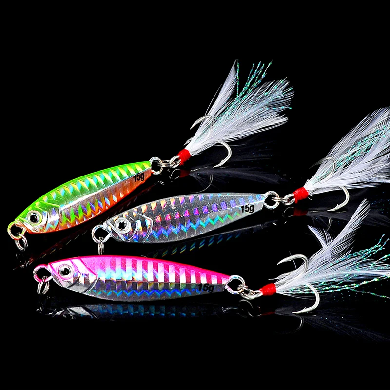 PROBEROS 1 stücke Metall Guss Jig Löffel 7/10/15/20/30g Shore Casting Jigging Fisch Meer Bass Angeln Locken Künstliche Köder Tackle