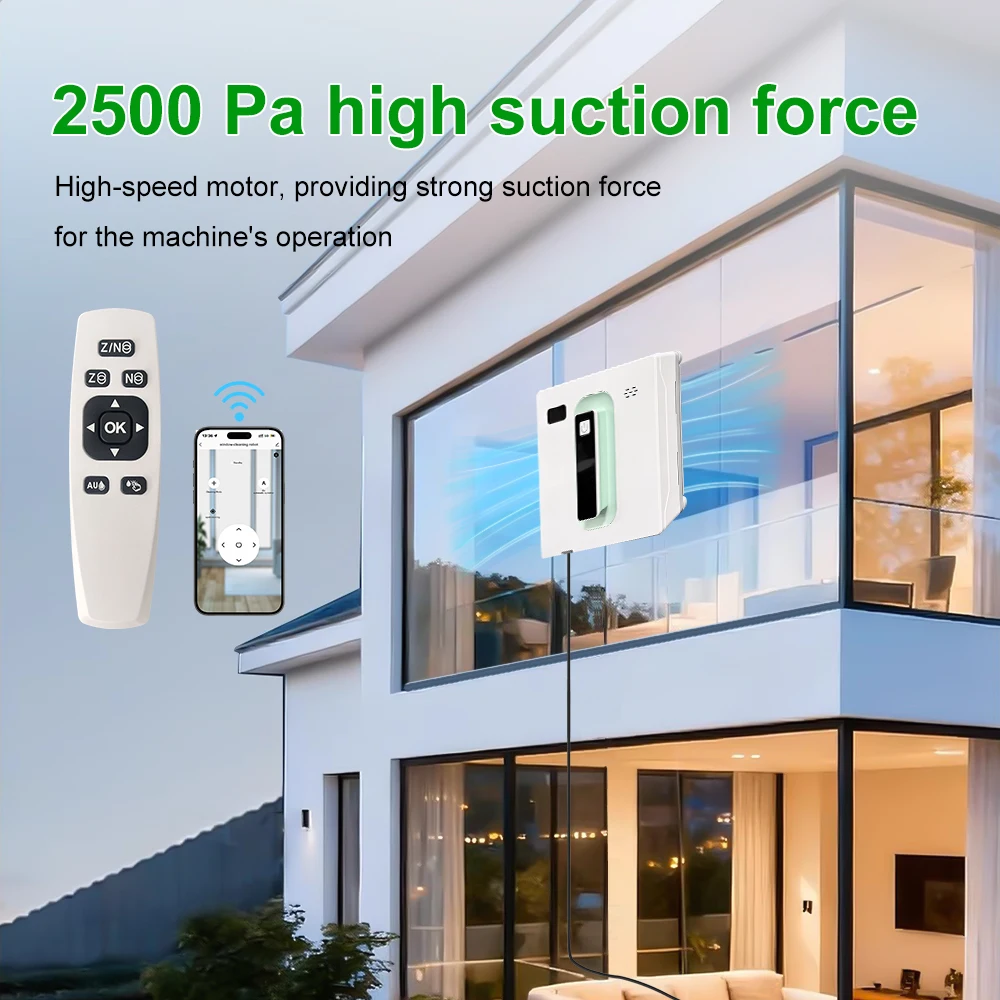 PuRuiKai Robot Electric Automatic Window Cleaning Robotic , With APP/Remote Control,With Voice Broadcast Two-way Automatic Spray - 3