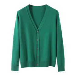 2022 cashmere sweater cardigan women's long sleeved elegant Vintage sweater cashmere knitted spring and autumn coat