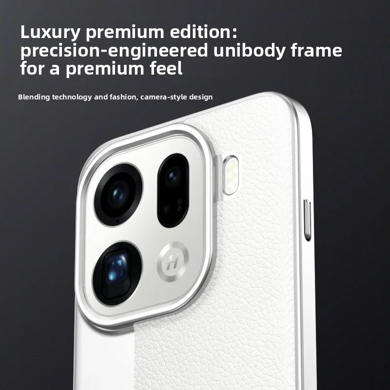 Fashionable Hard PC+PU Camera Lens Protective Back Cover Case