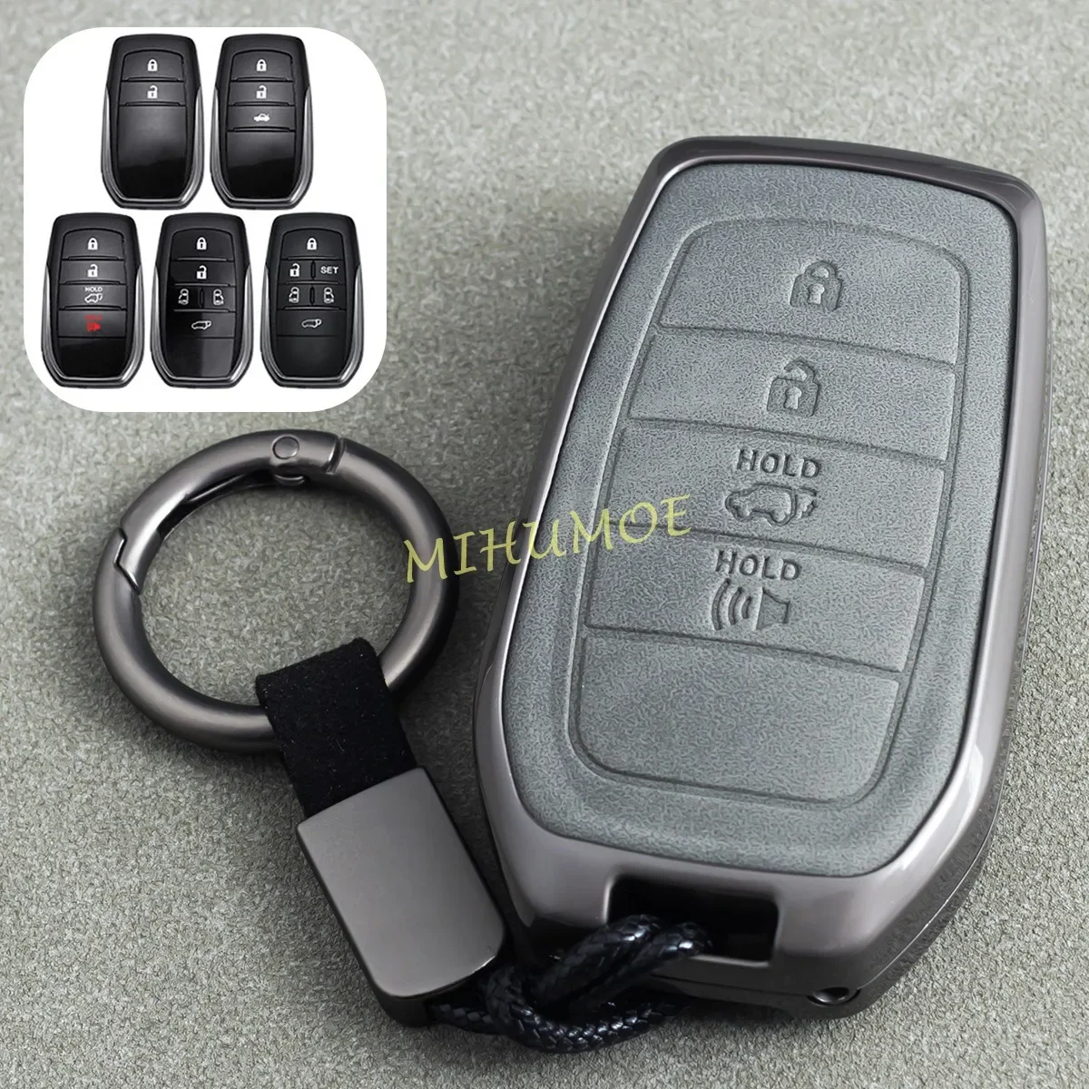 Metall Leder Auto Schlüsselanhänger Fall Abdeckung Schlüsselanhänger Für Toyota Corolla Cross Prius Yaris Mirai Hilux Venza Sienna Tundra Highlander