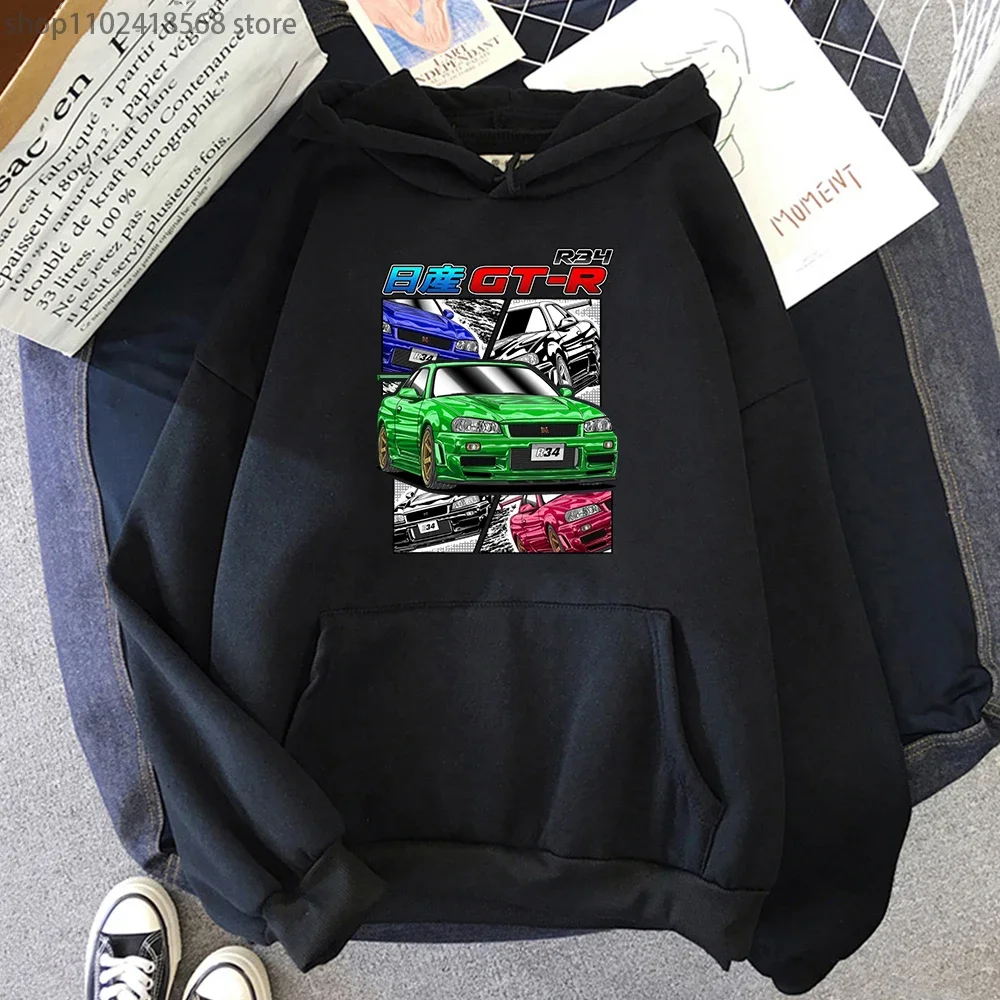 

Initial D JDM Sweatshirt Anime GT-R R34 Top Cool Print Men Tops Casual Daily Comic Unisex Streetwear Women Clothing Y2k Sudadera