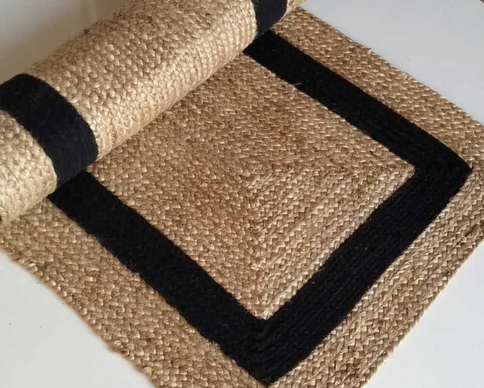 

Jute Carpet Runner 100% Woven Handmade Double-sided Carpet Simple Modern Rug Living Room Decoration
