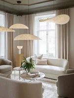 Wabi Sabi Pendant Lamp For Living Room Bedroom Dining Home Decoration Designer Scandinavian White Led Hanging DuPont paper lamp 2