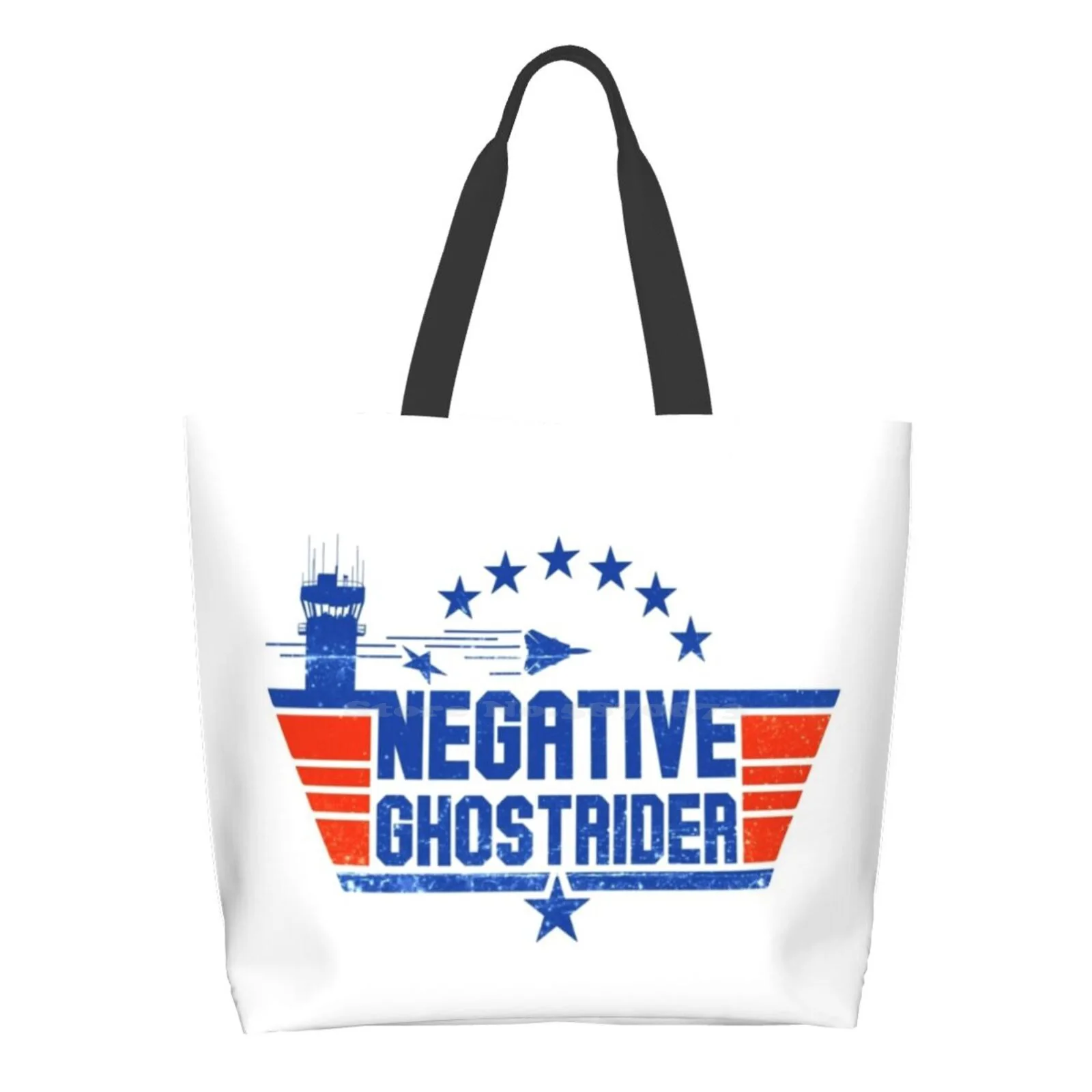 Negativo Ghost Rider-Bianco Borsa Per La Spesa Pieghevole Riutilizzabile Di Grandi Dimensioni Negativo Negativo Ghost Rider Buzz The Tower Tomcat F14