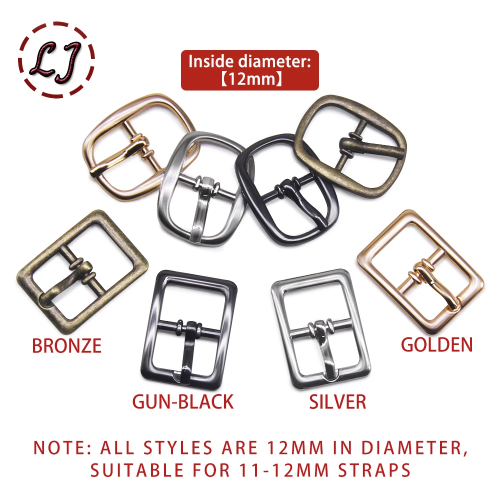 New 20pcs/lot 12mm width silver gun-black gold small Square round alloy metal shoes bags Belt  Buckles  DIY Accessory Sewing